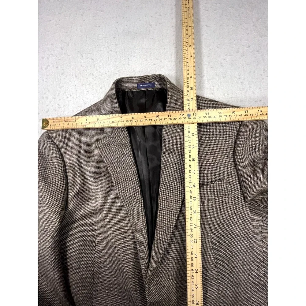 Stafford Sport Coat Men Gray Merino Wool Classic Fit Notch Lapel Formal Business